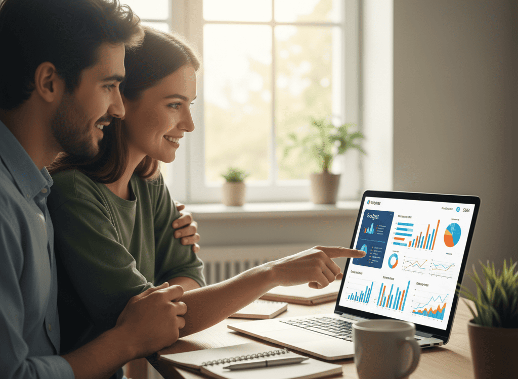 pregleda budžet i finansijske planove na laptopu
